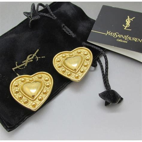 ysl gold heart earrings|YSL earrings for sale.